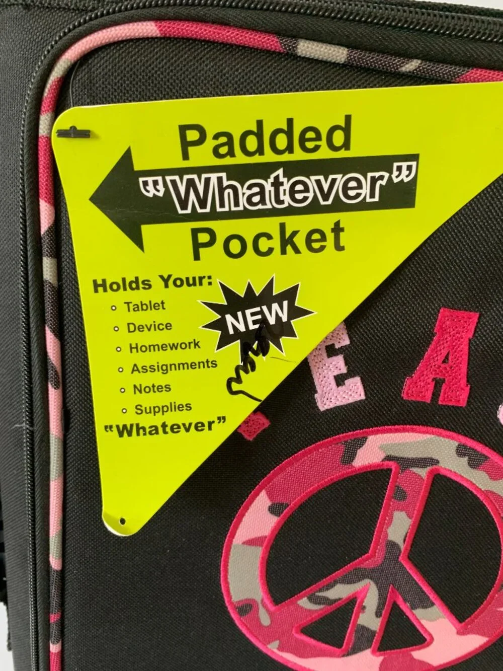 TECH GEAR PEACE CAMO MEGA FILLED BINDER ORGANIZER BAG SCHOOL COLLEGE NEW